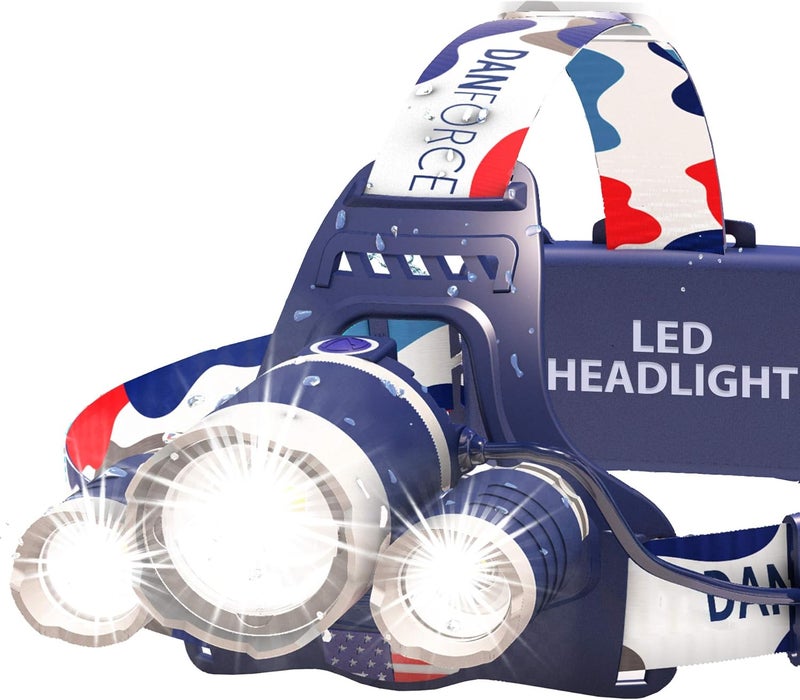 DanForce Headlamp. USB Rechargeable LED Head Lamp. Ultra Bright LUMINUS 1080 Lumen Head Flashlight + Red Light. HeadLamps for Adults, Camping, Outdoors & Hard Hat Work. Zoomable IPX54 Headlight - Image 1